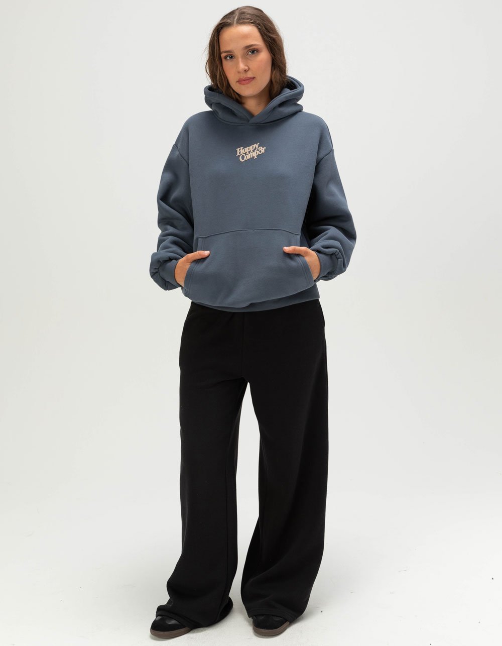 HAPPY CAMP3R Puff Series Womens Hoodie - INDIGO