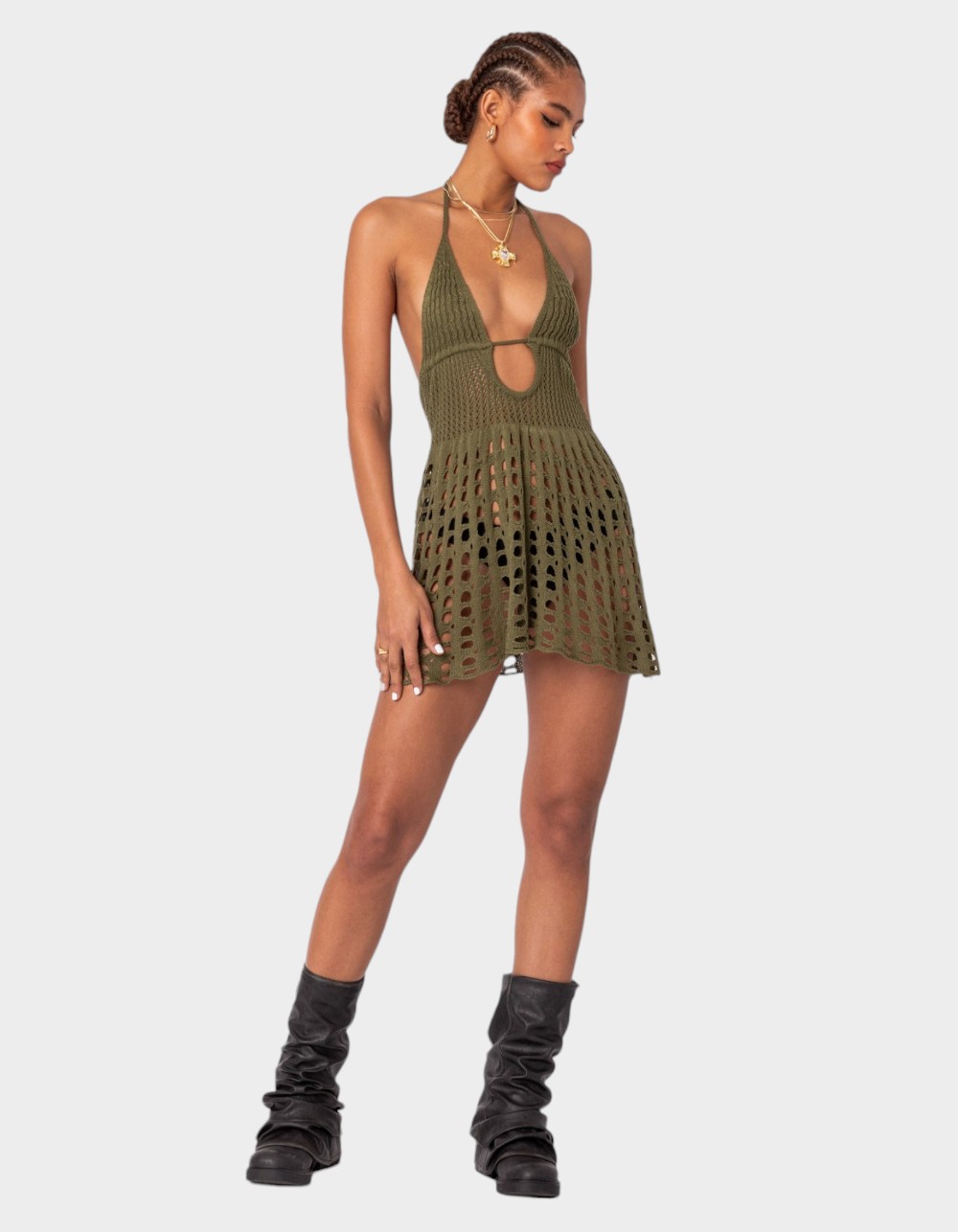 The Amalfi Open-Back Crochet Mini Dress