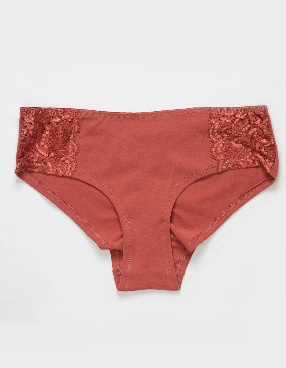LOVE LIBBY Lace Sides Cheeky Panties - RUST
