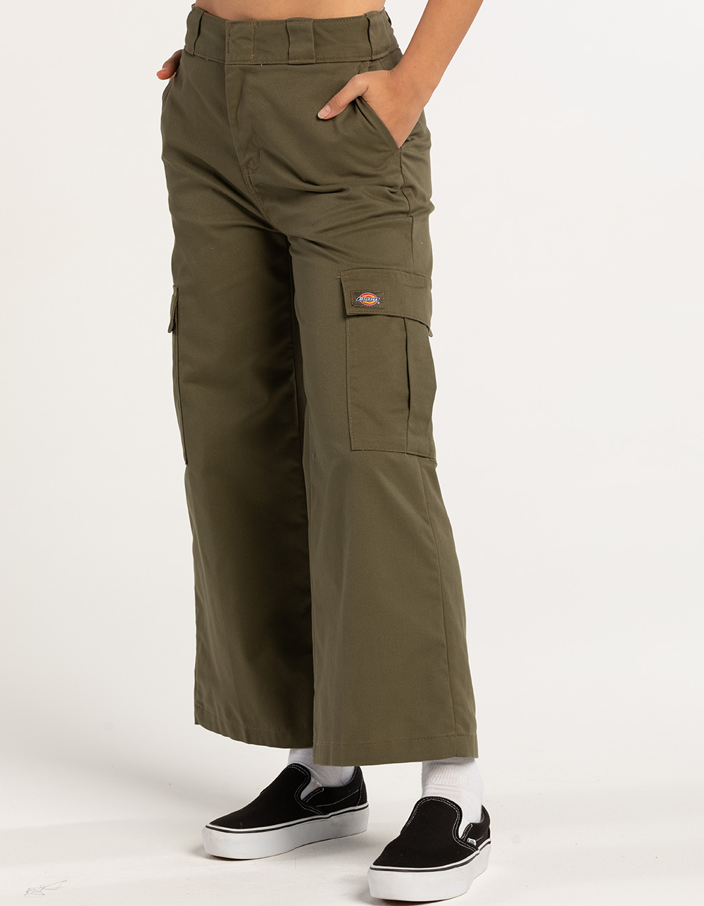 DICKIES Womens Crop Cargo Pants MILITARY Tillys