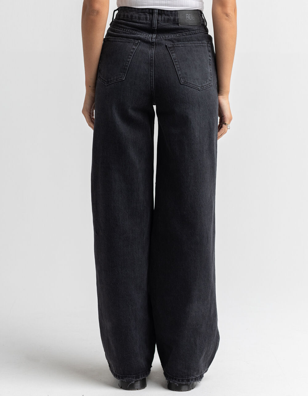BDG Urban Outfitters Ripped Womens Puddle Jeans - BLACK