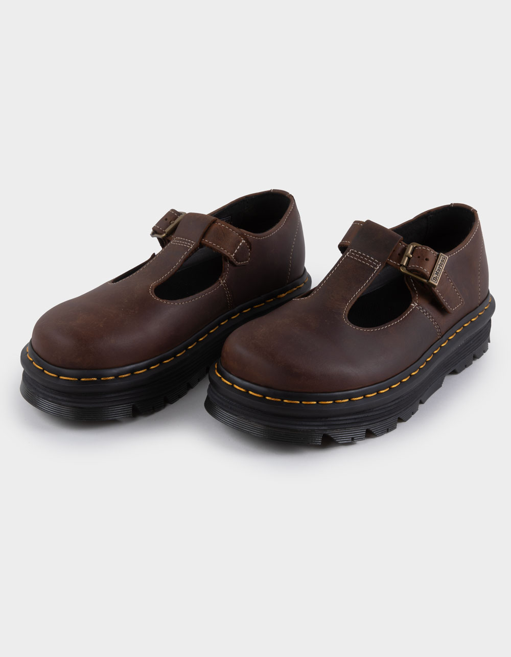 DR. MARTENS Zebzag Mary Jane Womens Shoes - DARK BROWN