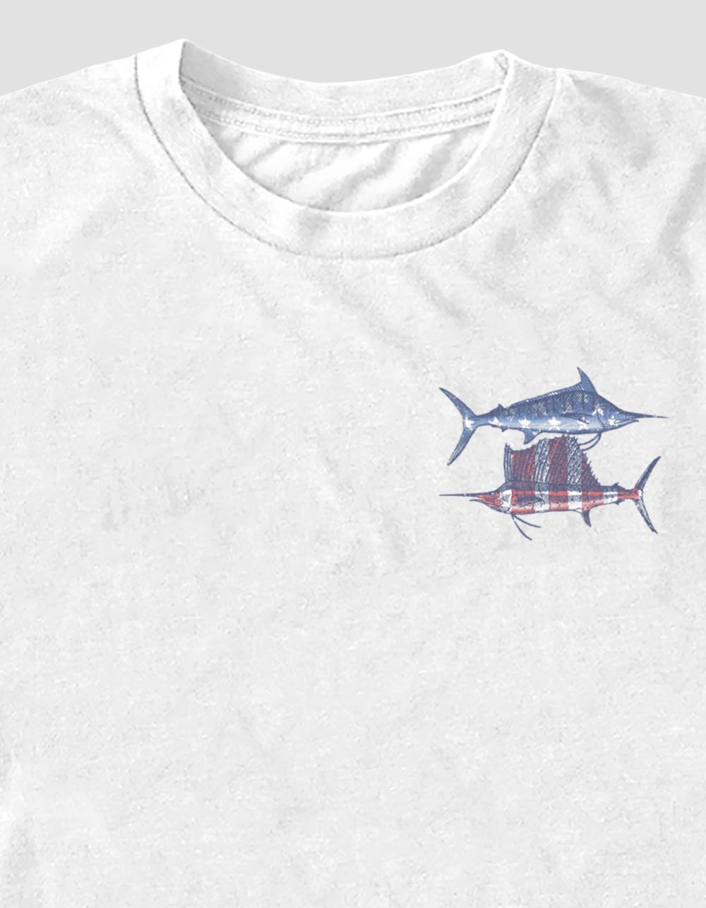 Fish USA Flag Unisex Tee - WHITE