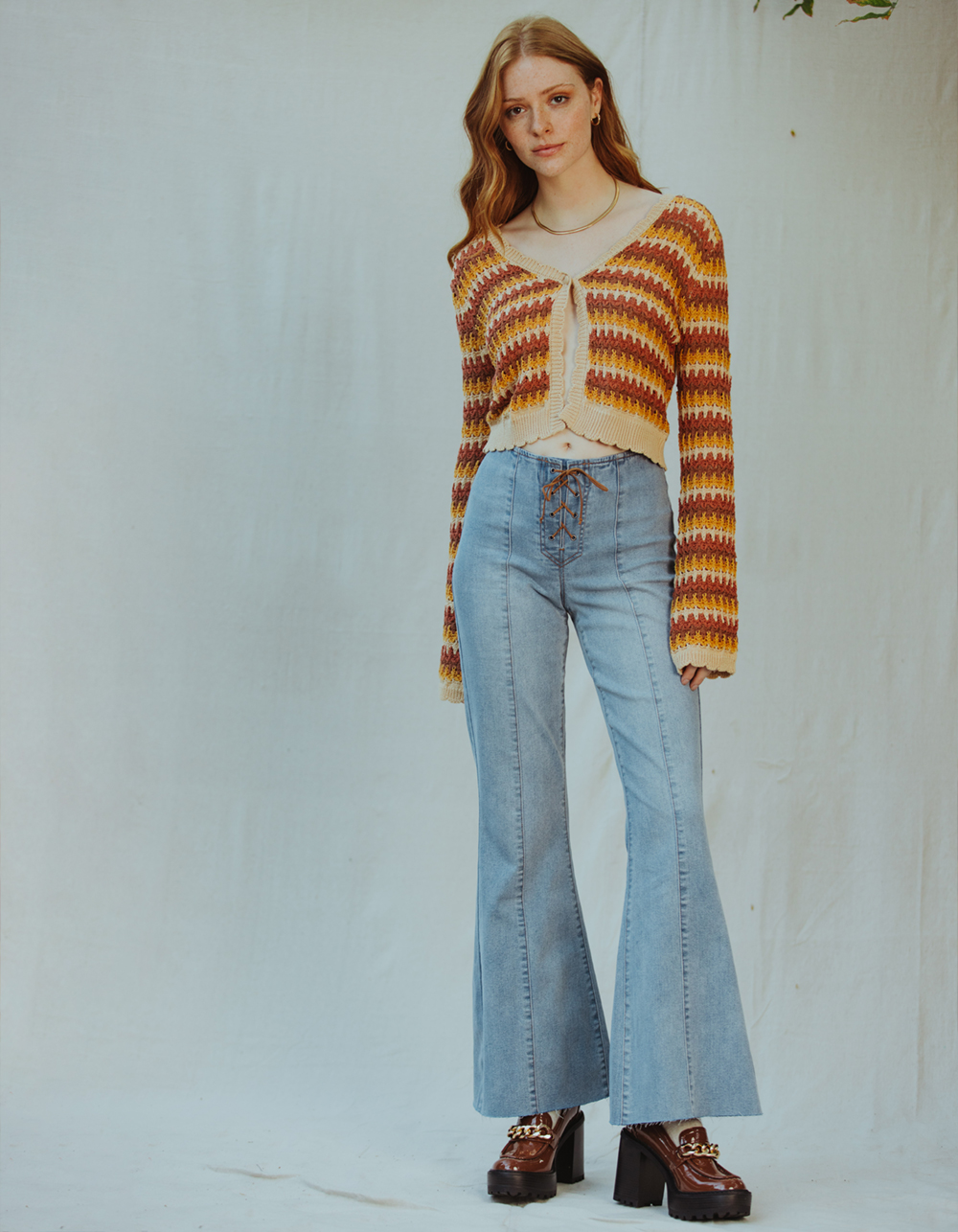 MULTI Sweater - WEST OF | Crochet Tillys Womens Stripe MELROSE