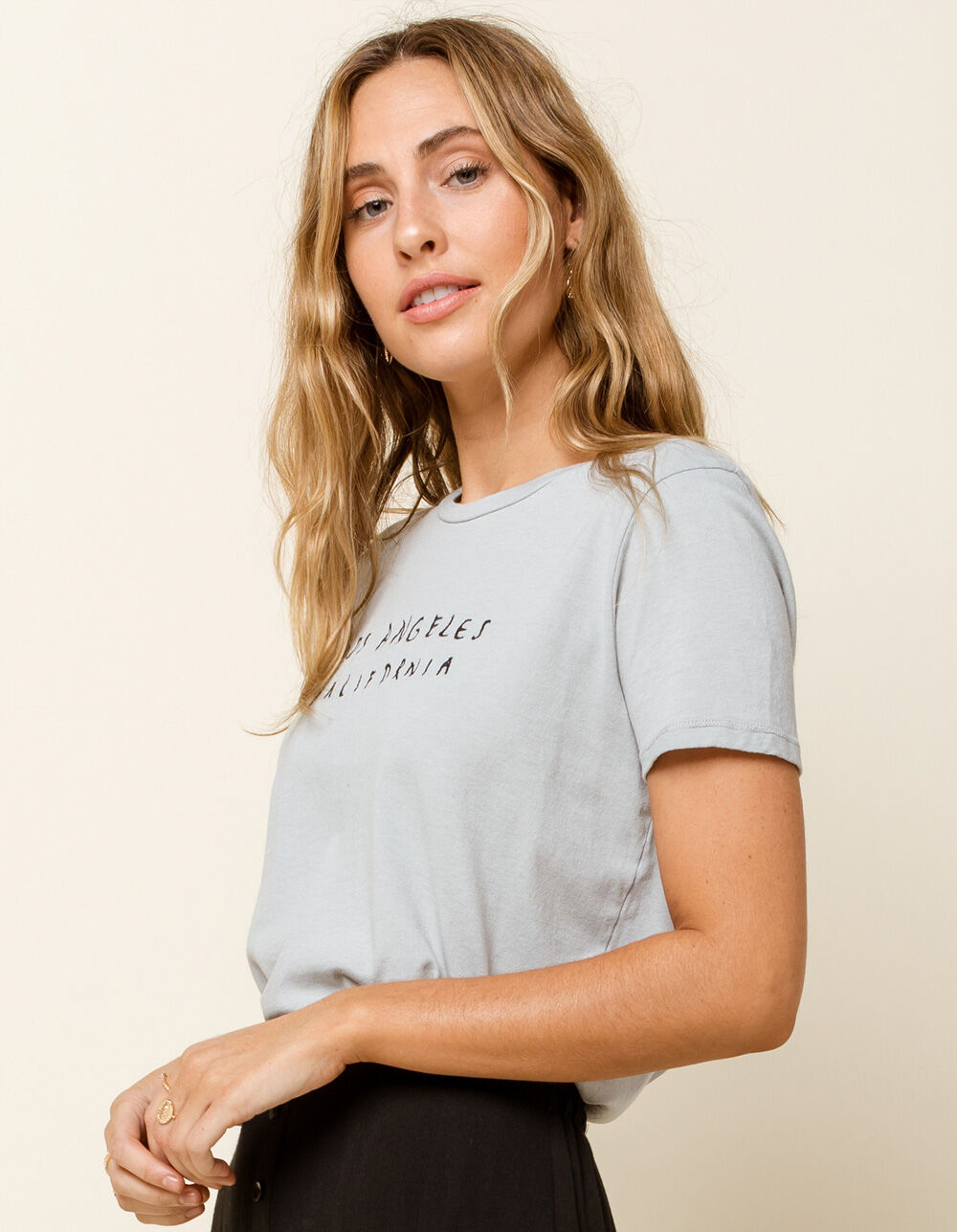 WEST OF MELROSE Los Angeles Womens Embroidered Tee - LIGHT BLUE | Tillys