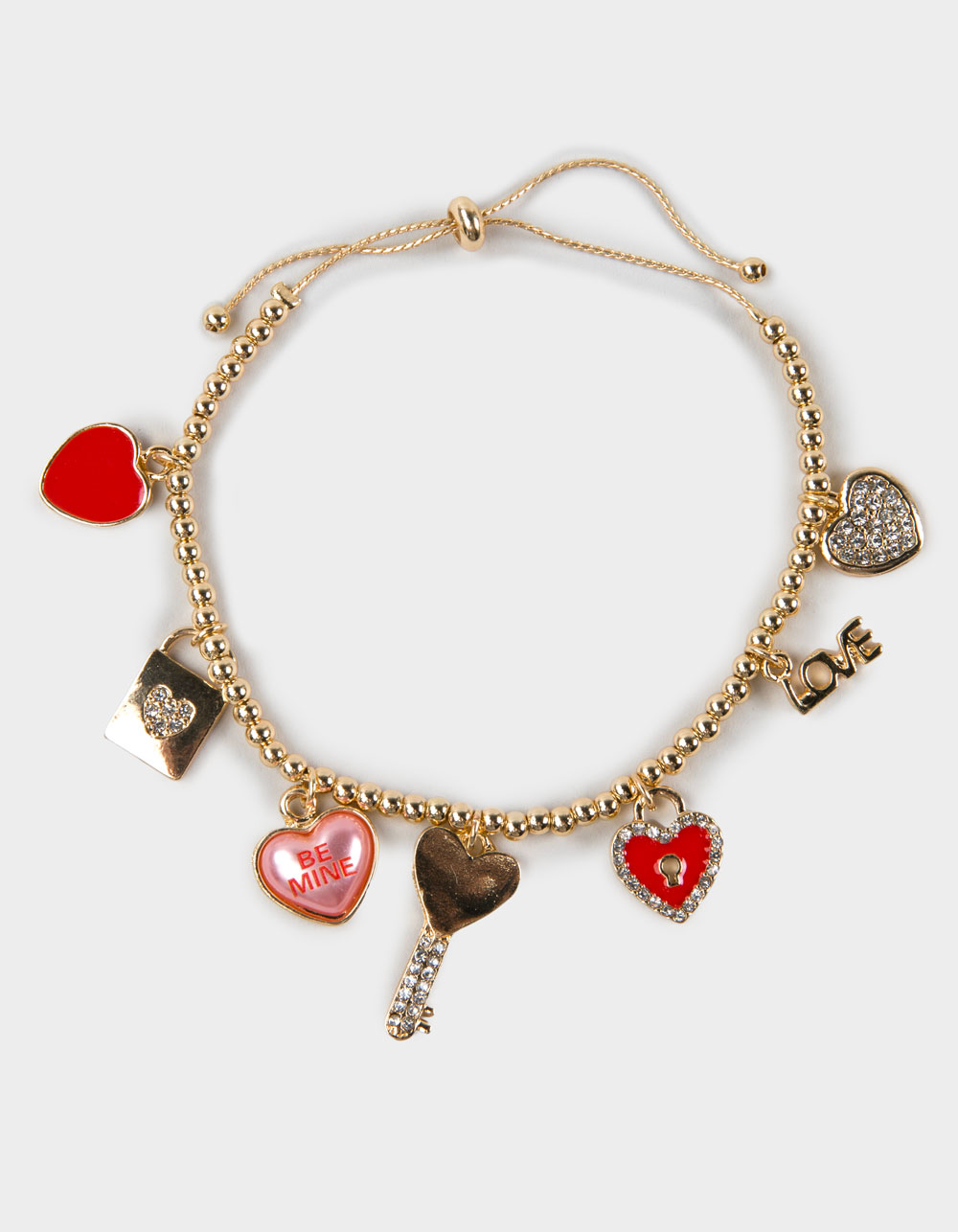 FULL TILT Love/Be Mine Charm Bracelet - GOLD
