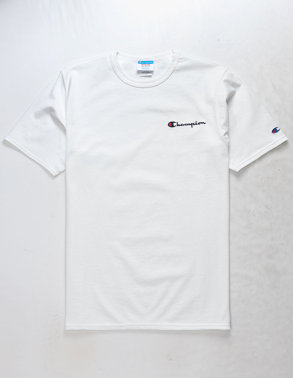 CHAMPION Embroidered Script Logo White Mens T-Shirt - WHITE | Tillys