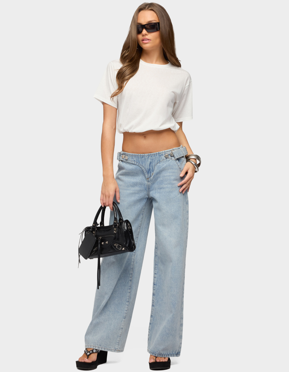 EDIKTED Raina Bubble Tee - WHITE