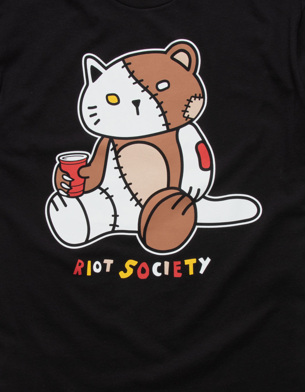 RIOT SOCIETY Kitty Bear Teddy Mens TShirt BLACK Tillys