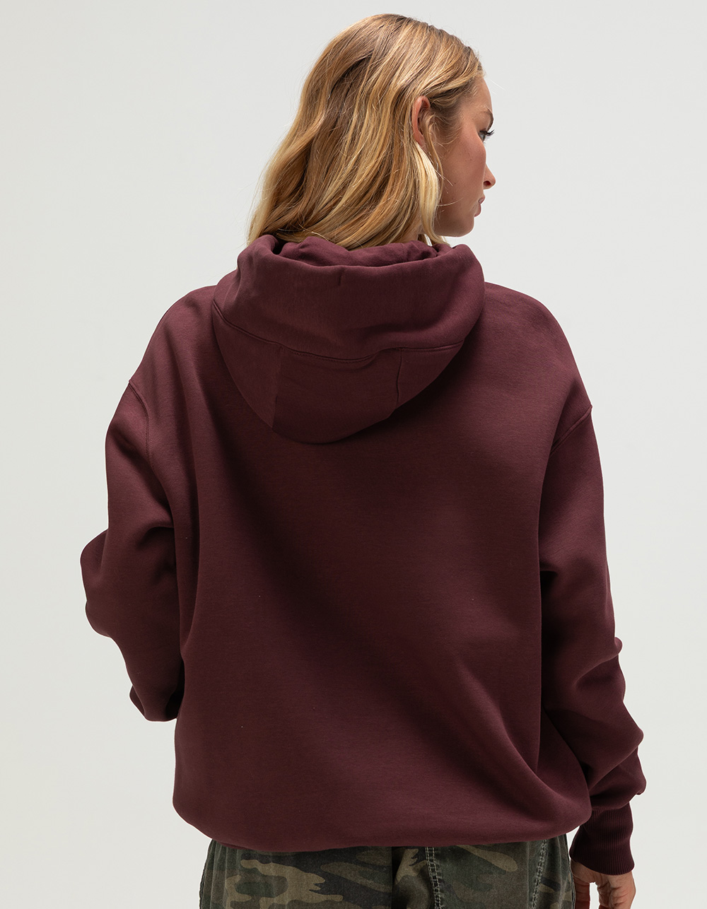 NIKE Sportswear Phoenix Fleece Womens Oversized Hoodie - BURGUNDY