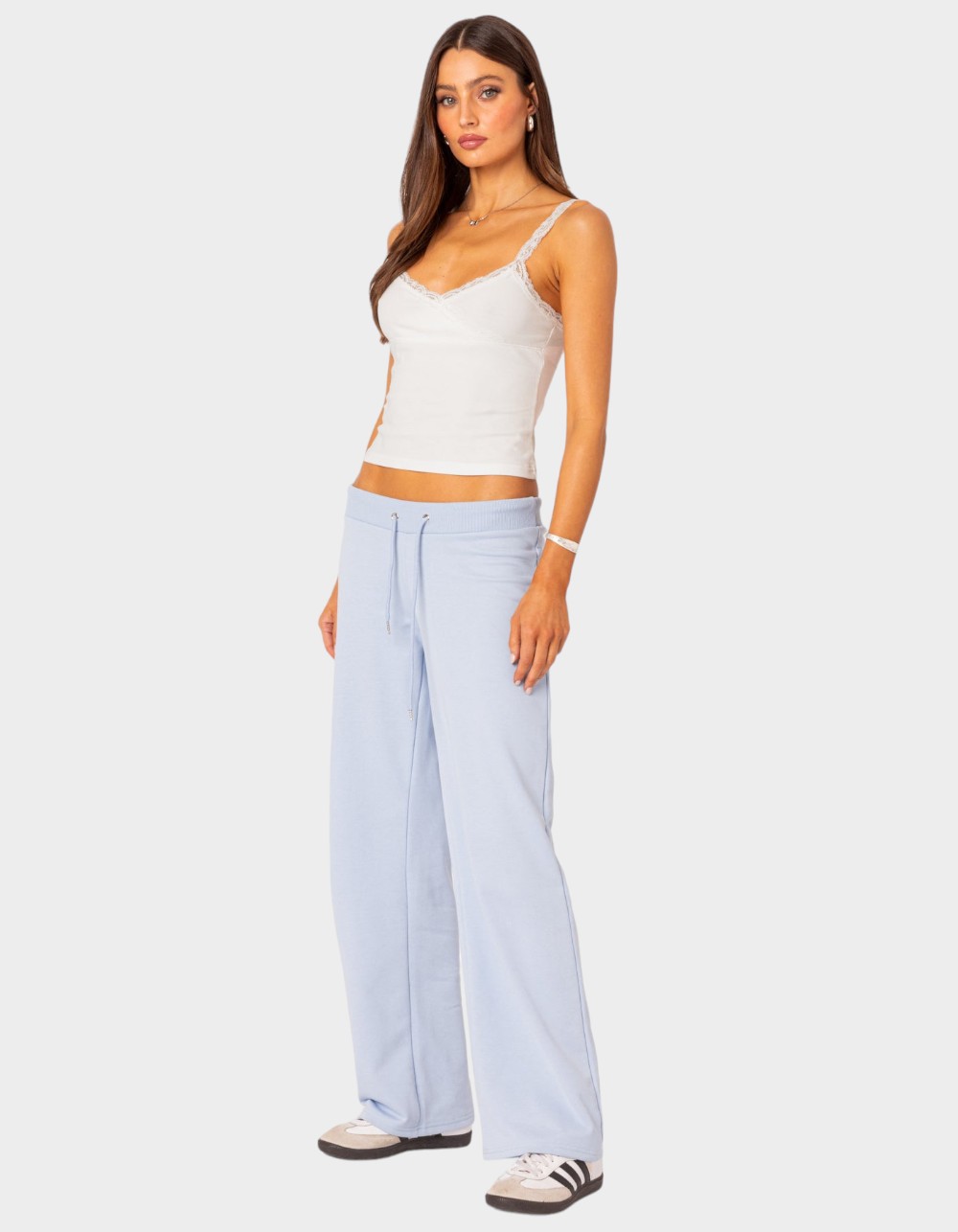 EDIKTED Amilia Lace Trim Tank Top