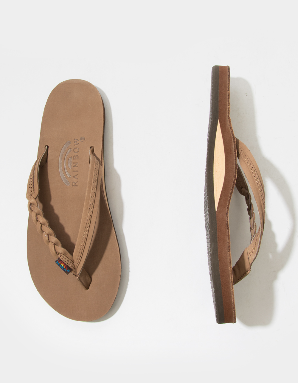 RAINBOW Flirty Braidy Womens Flip Flops - DARK BROWN
