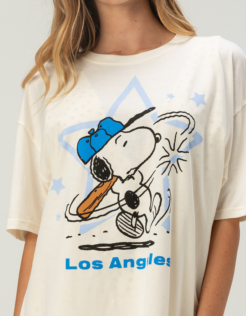 PEANUTS Baseball Womens Boyfriend Tee - IVORY