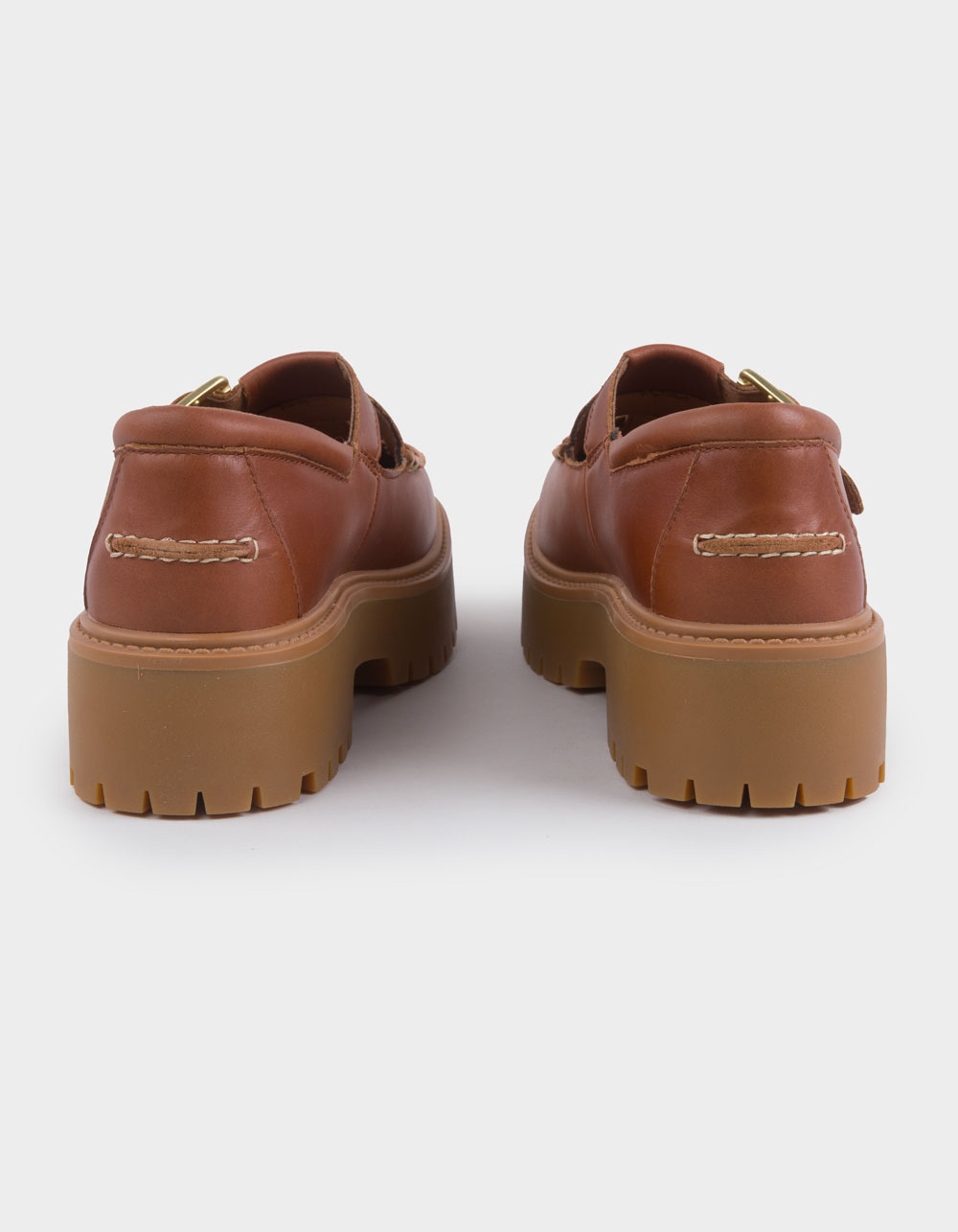 TIMBERLAND Stone Street Buckle Womens Platform Shoes - RUST