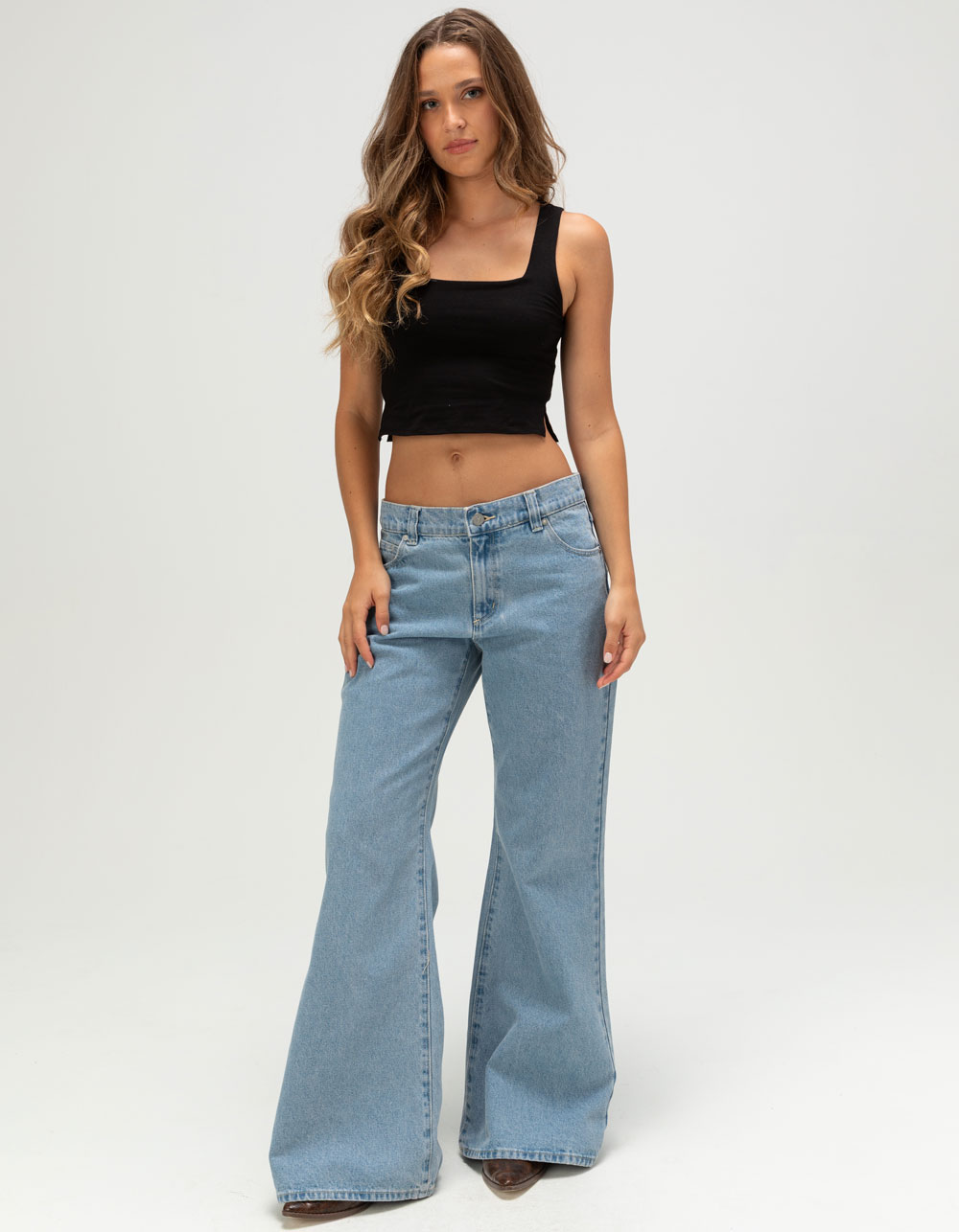 BOZZOLO Square Neck Womens Crop Top