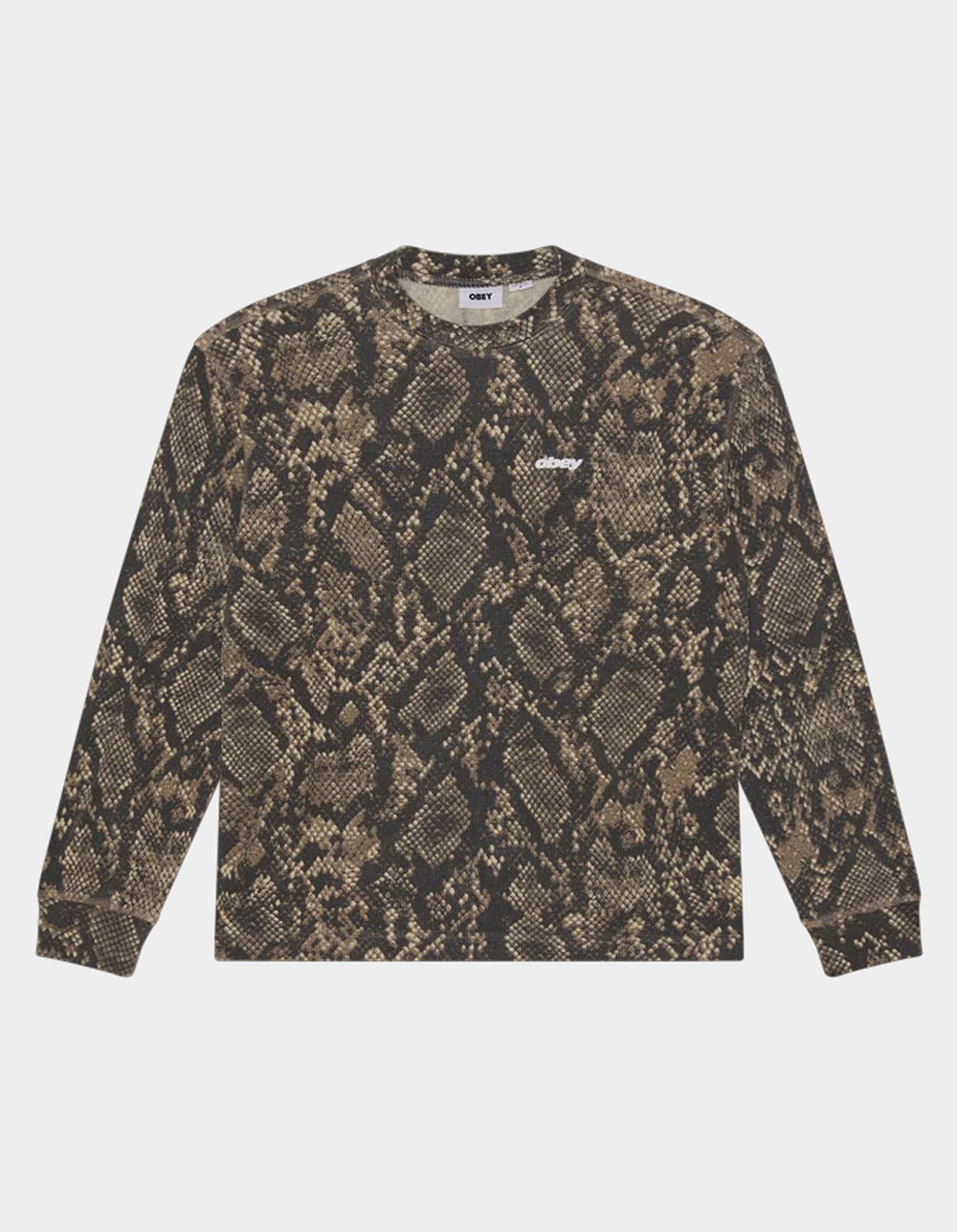 OBEY League Mens Thermal - BLACK/BROWN