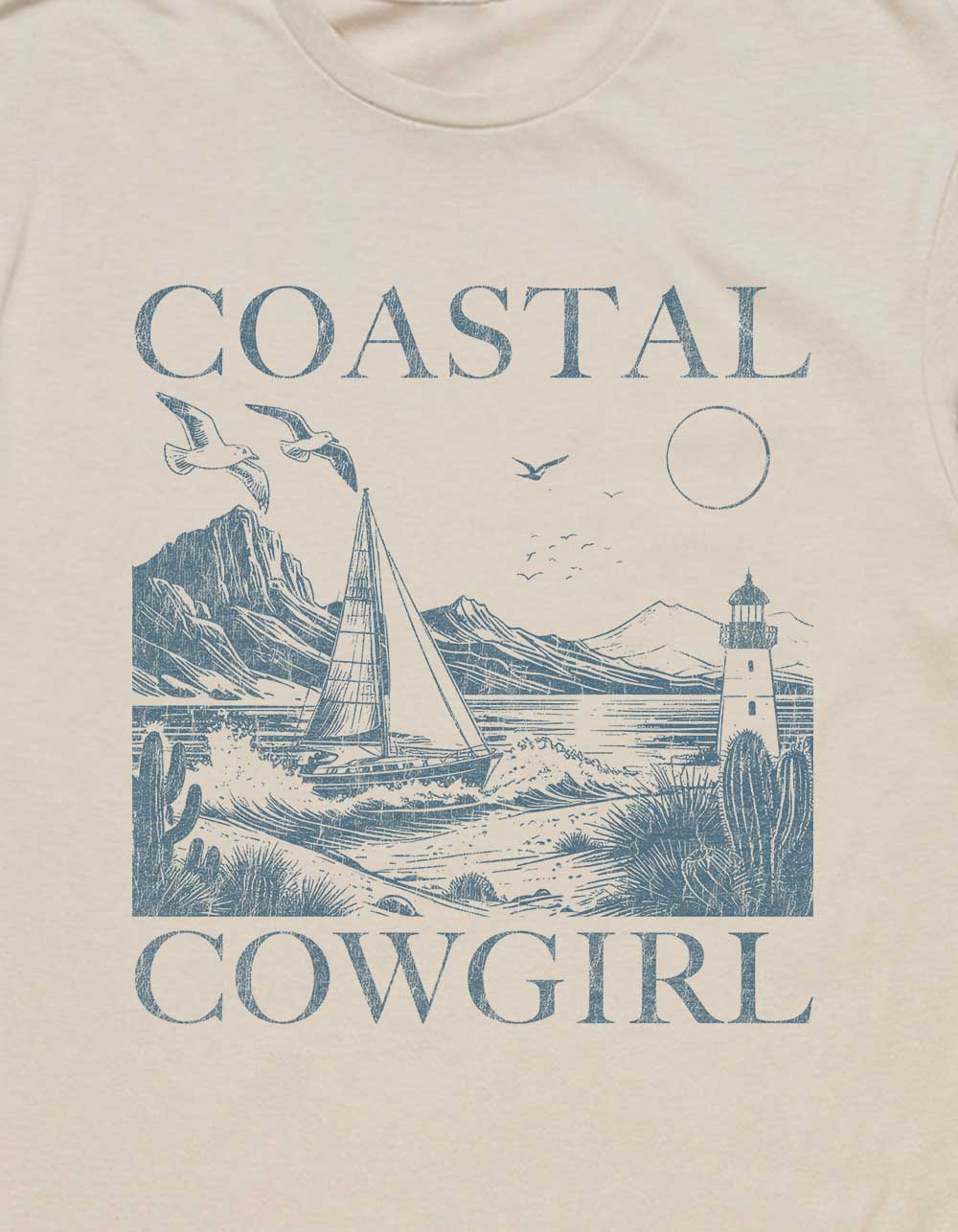 BEACH Coastal Cowgirl Unisex Tee - SAND