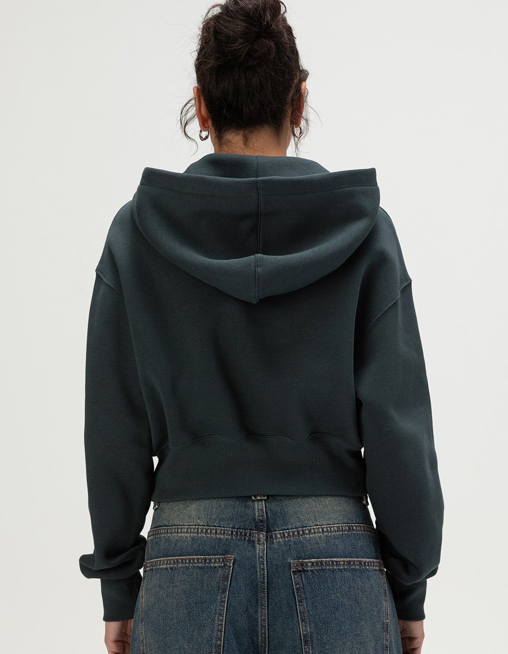 NIKE Sportswear Phoenix Cropped Womens Zip-Up Hoodie - DK GREEN