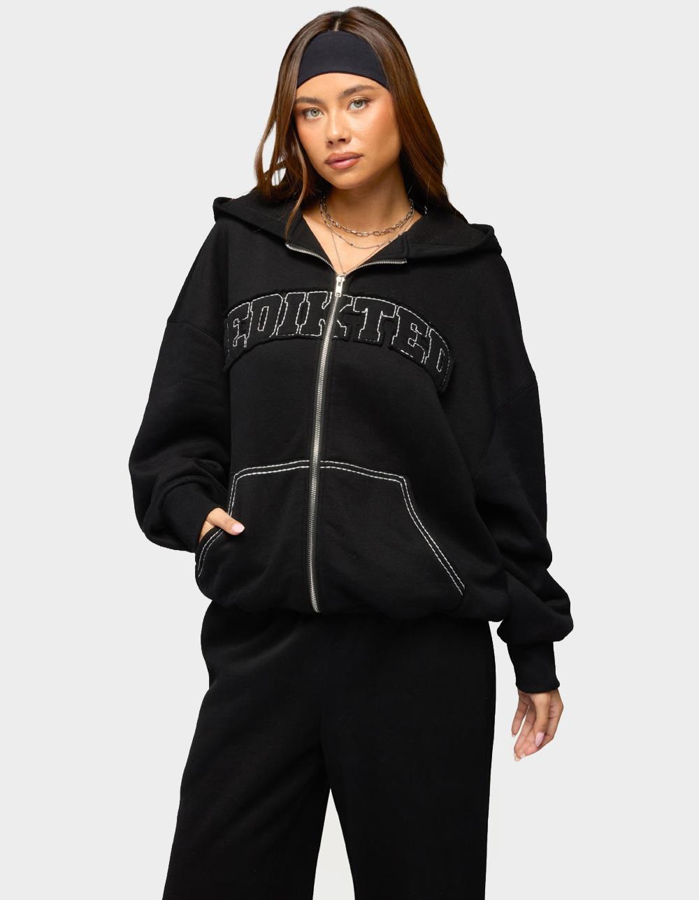 Edikted Forever Oversized Hoodie - BLACK