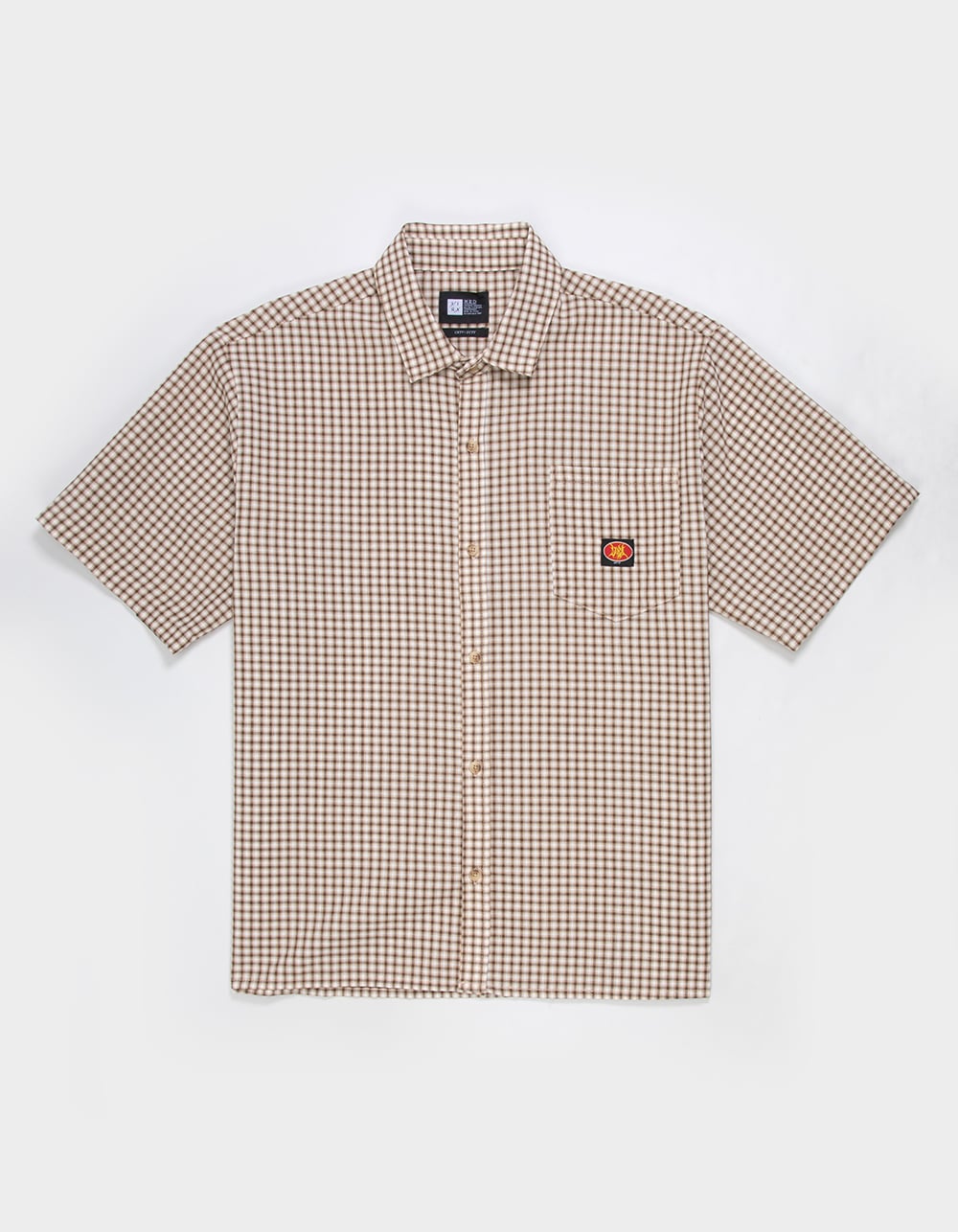 LIRA Plaid Mens Button Up Shirt - NATURAL