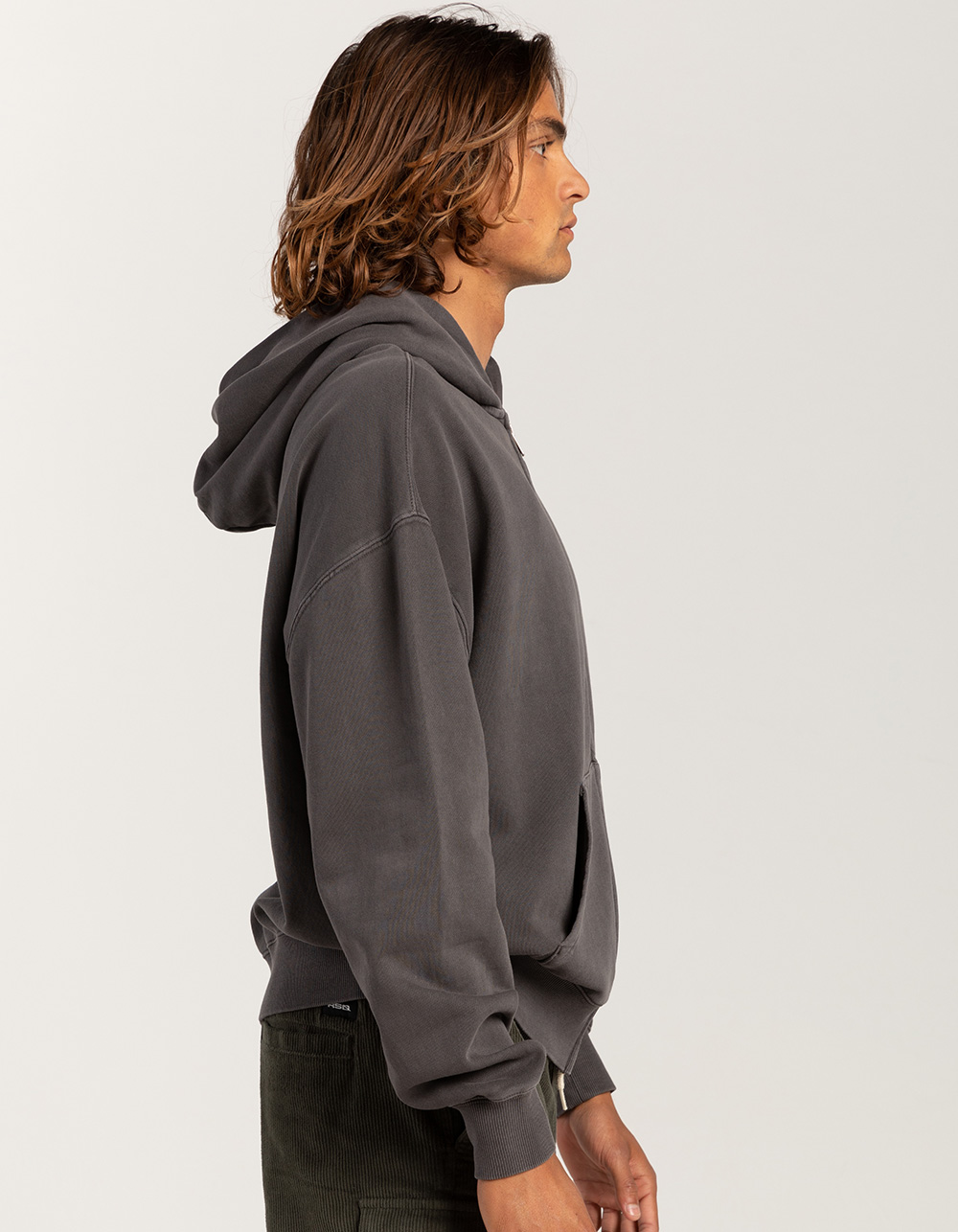 RSQ Mens Washed Oversized Zip-Up Hoodie - DARK GRAY | Tillys