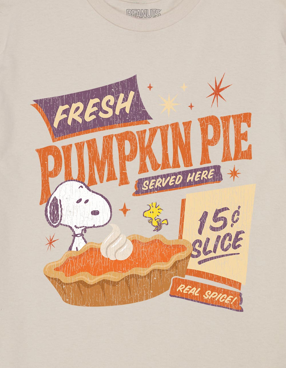 PEANUTS Fresh Pumpkin Pie Unisex Tee - SAND