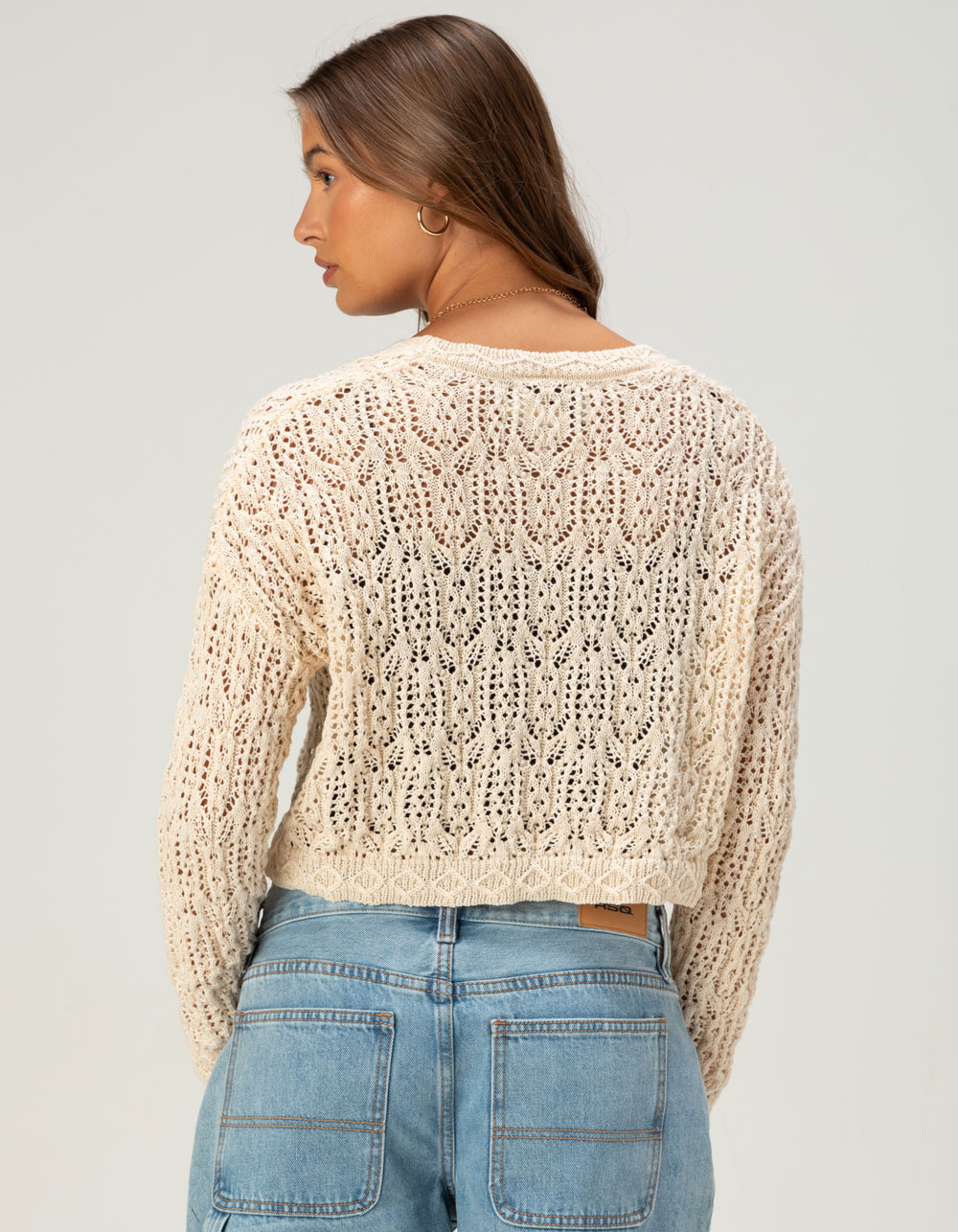 NECTAR CLOTHING Womens Button Up Sweater - NATURAL