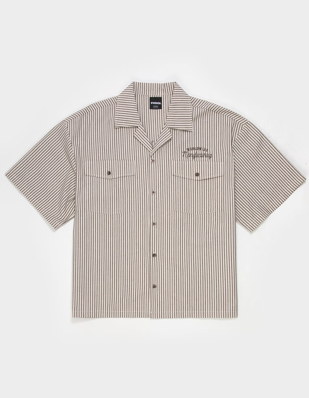 RSQ Mens Embroidered Button Up Shirt - TAN