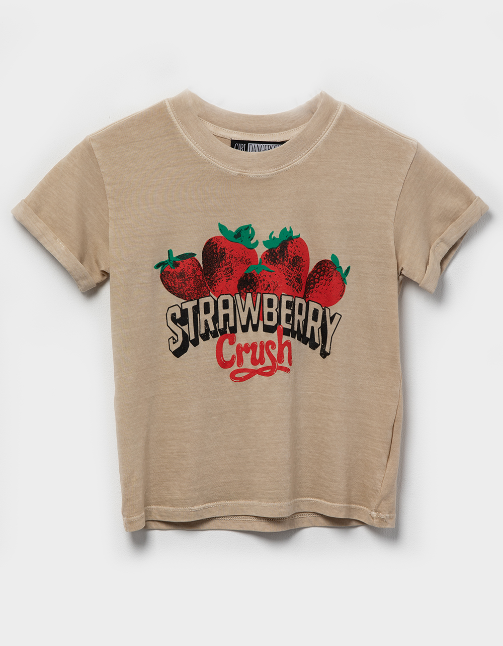 GIRL DANGEROUS Strawberry Girls Boyfriend Tee SAND Tillys