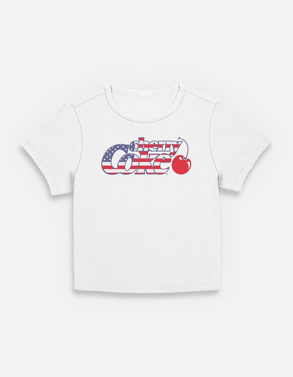 COCA-COLA Cherry Americana Womens Baby Tee - CREAM