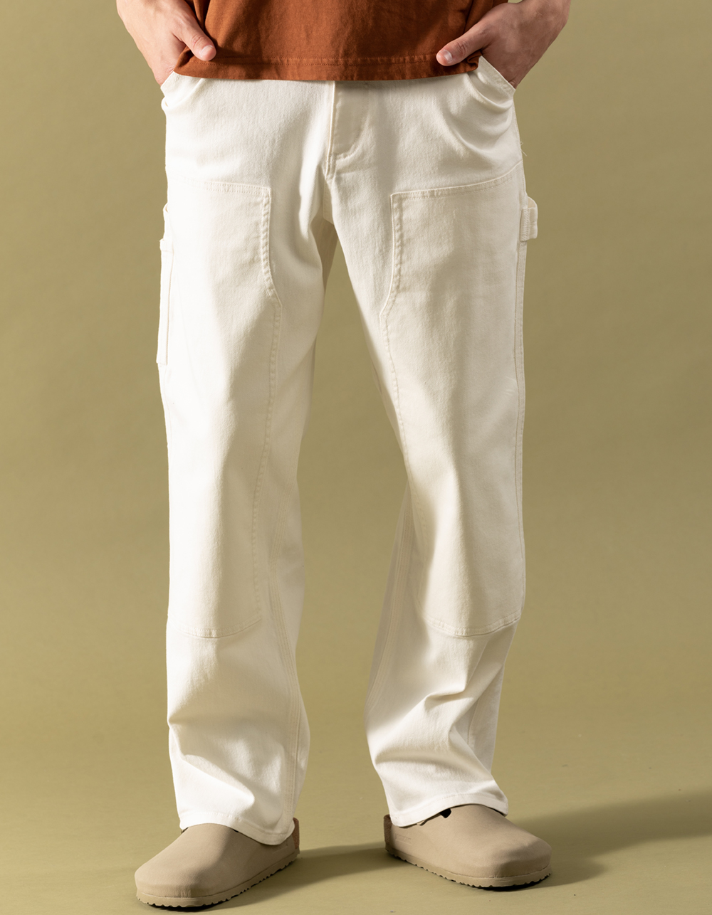 RSQ Mens Utility Twill Pants - ECRU