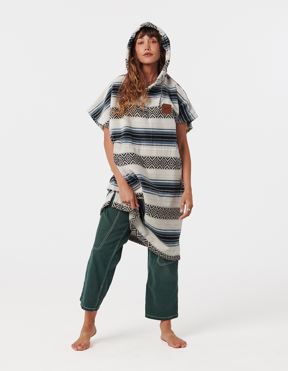 SLOWTIDE Oso Extra-Warm Poncho - BLUE COMBO