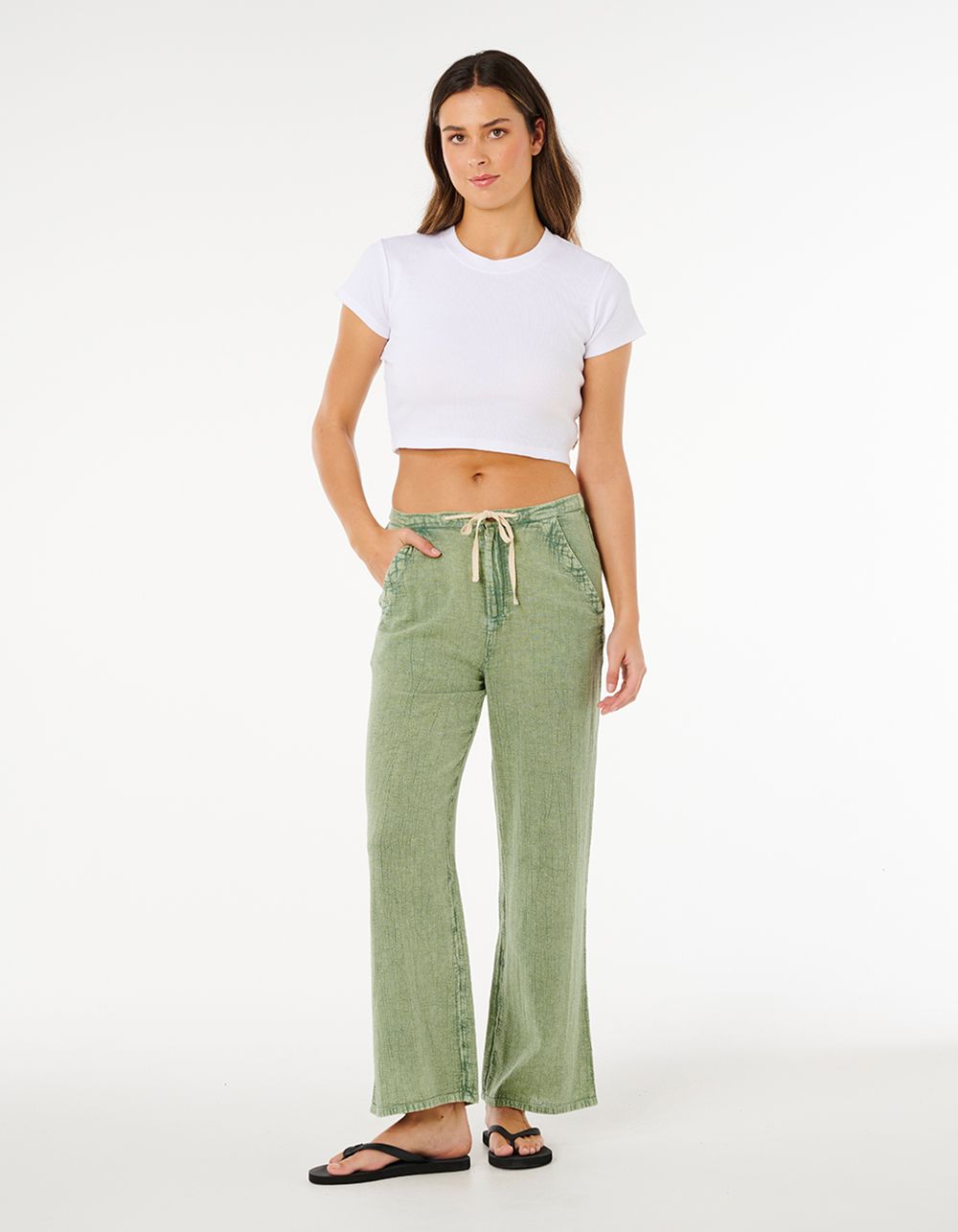 RIP CURL Classic Surf Wide Leg Womens Pants - SAGE