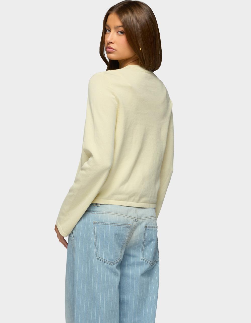EDIKTED Jenie Split Front Knit Cardigan - YELLOW