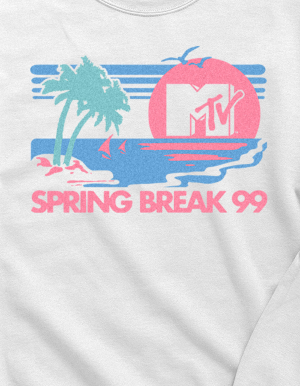 MTV Pastel Beach Unisex Crewneck Sweatshirt - WHITE