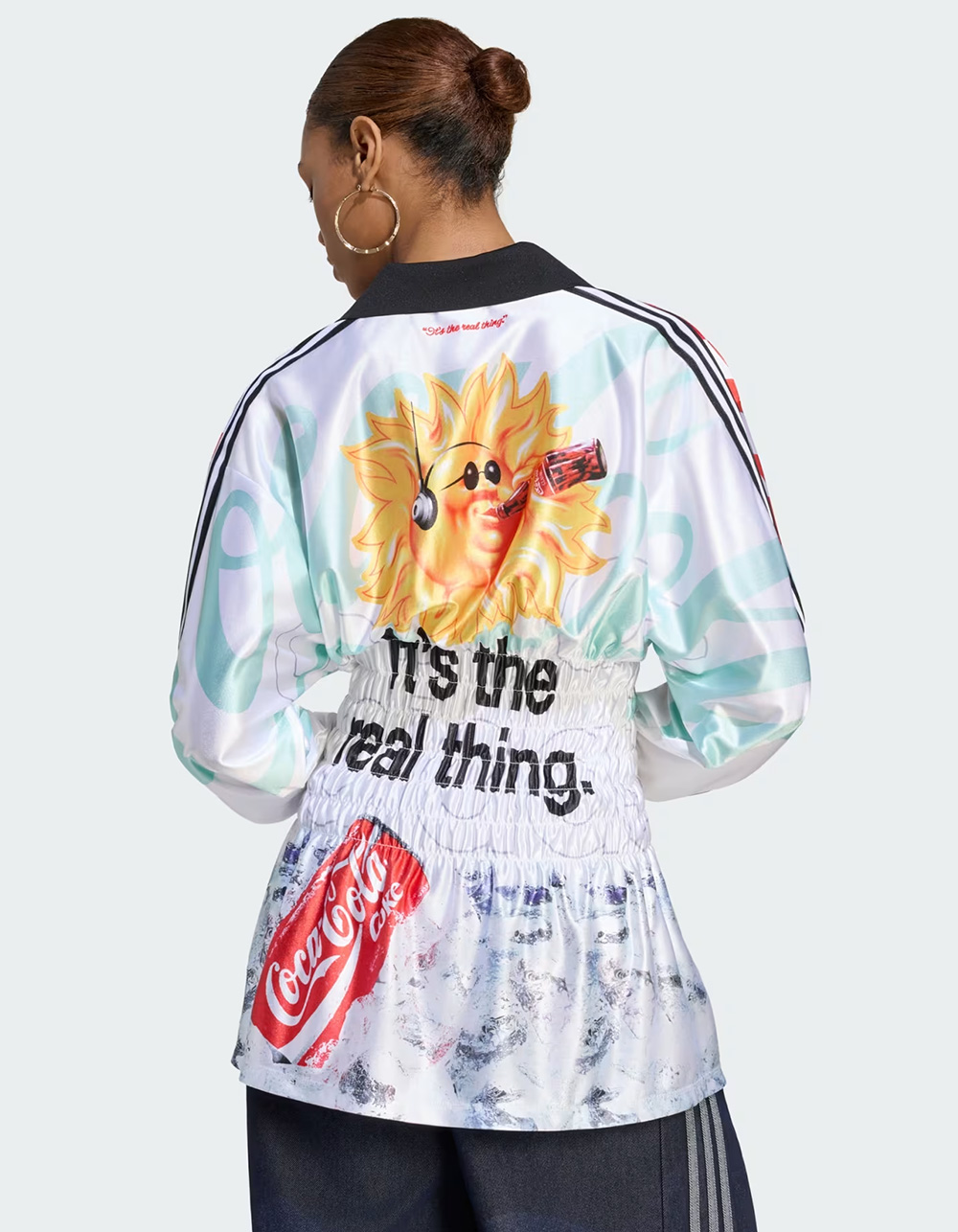 ADIDAS Originals x Coca-Cola Mash Up Womens Smocked Jersey - WHITE/MULTI