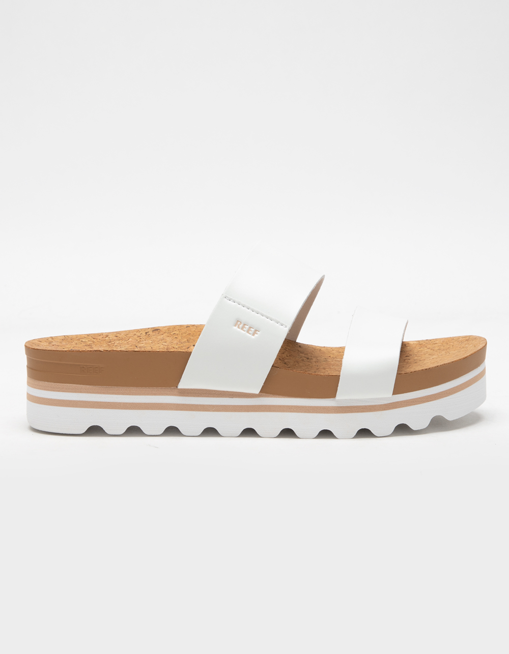 REEF Cushion Vista Hi Womens Slide Sandals - WHITE