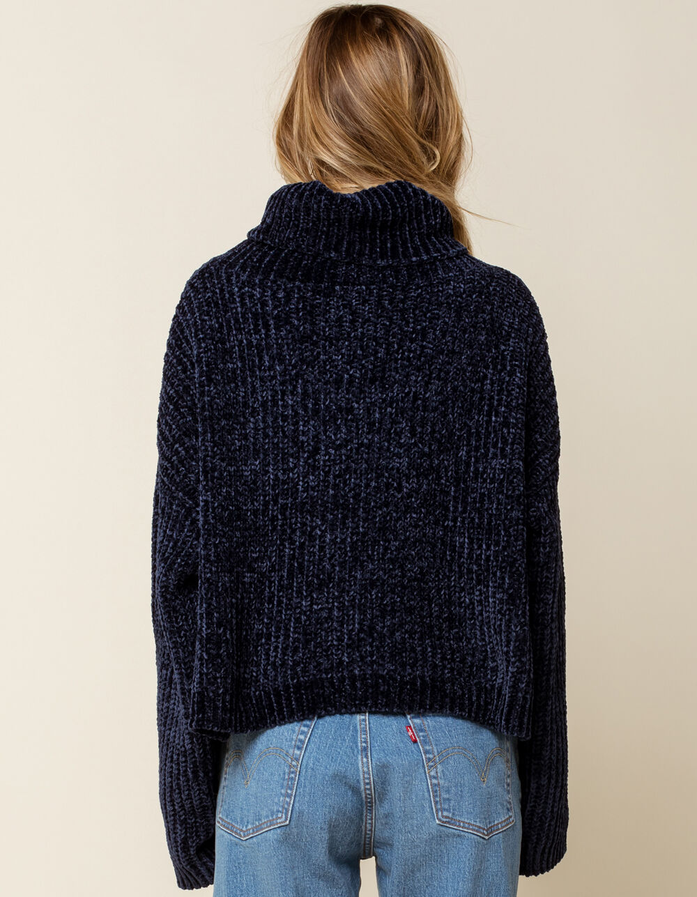 BLANK NYC Mica Womens Navy Turtleneck Sweater image number 2