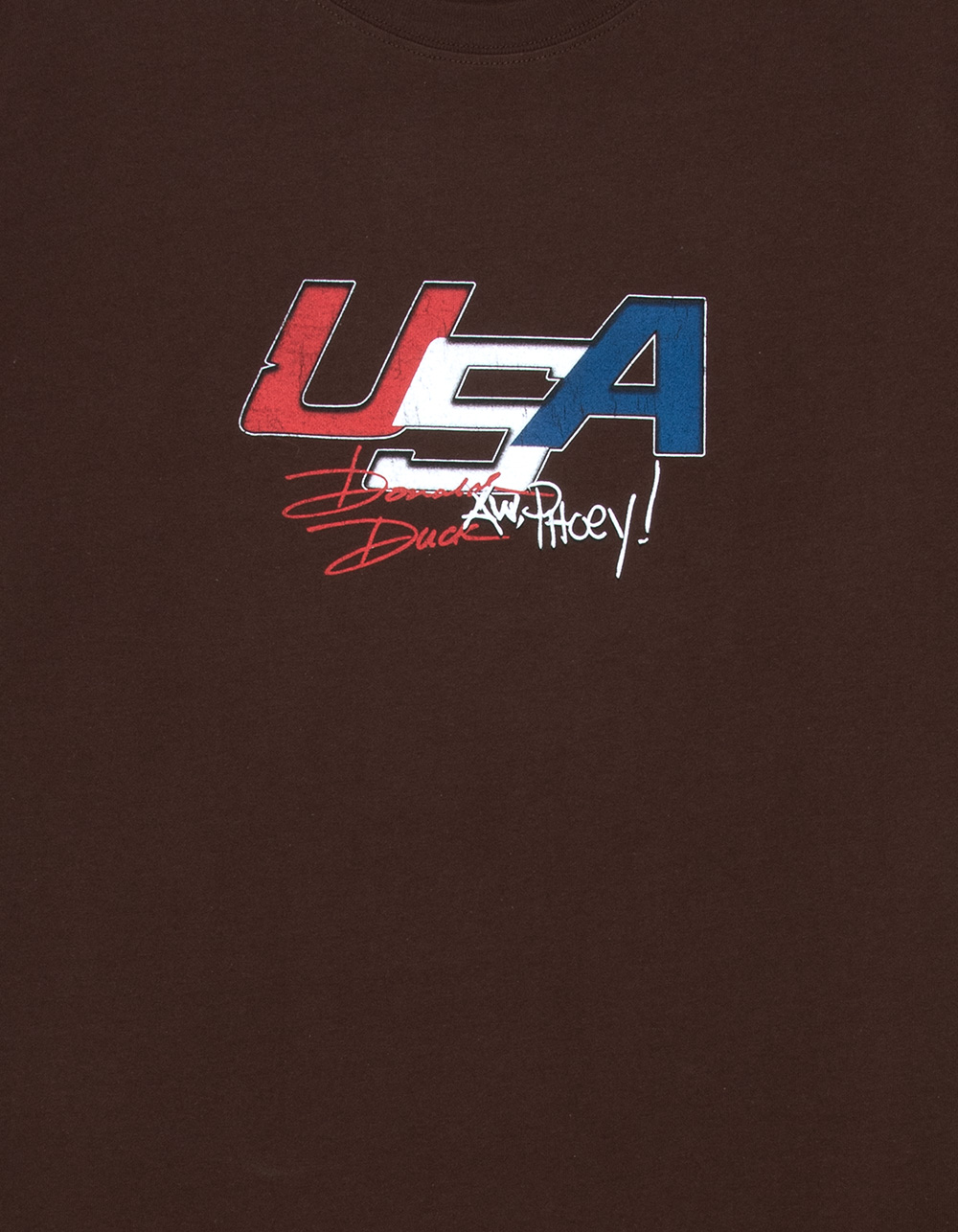 DISNEY Donald Duck USA Mens Boxy Tee - BROWN