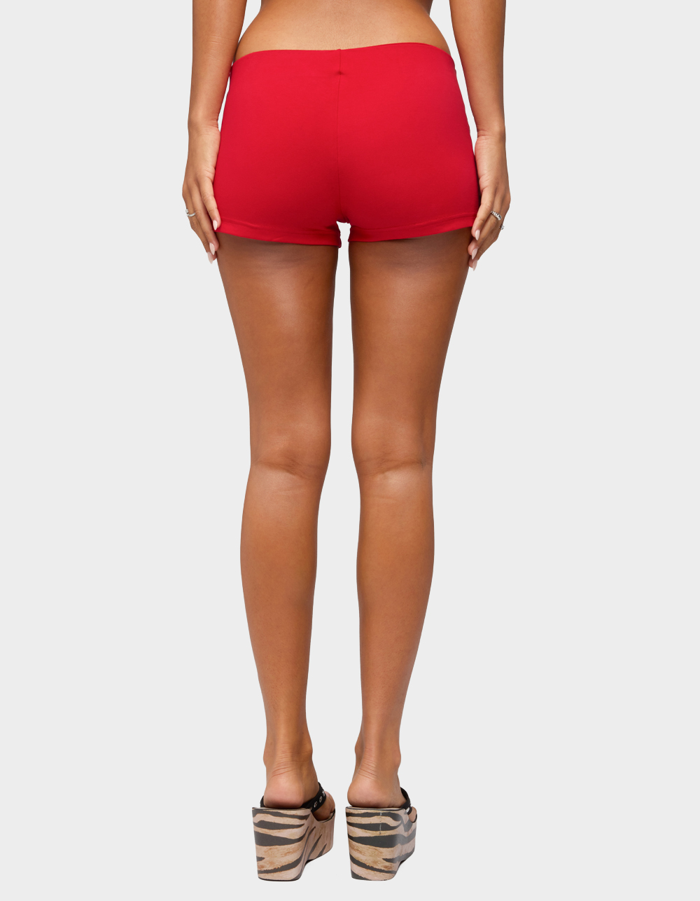 EDIKTED Briony Micro Shorts - RED