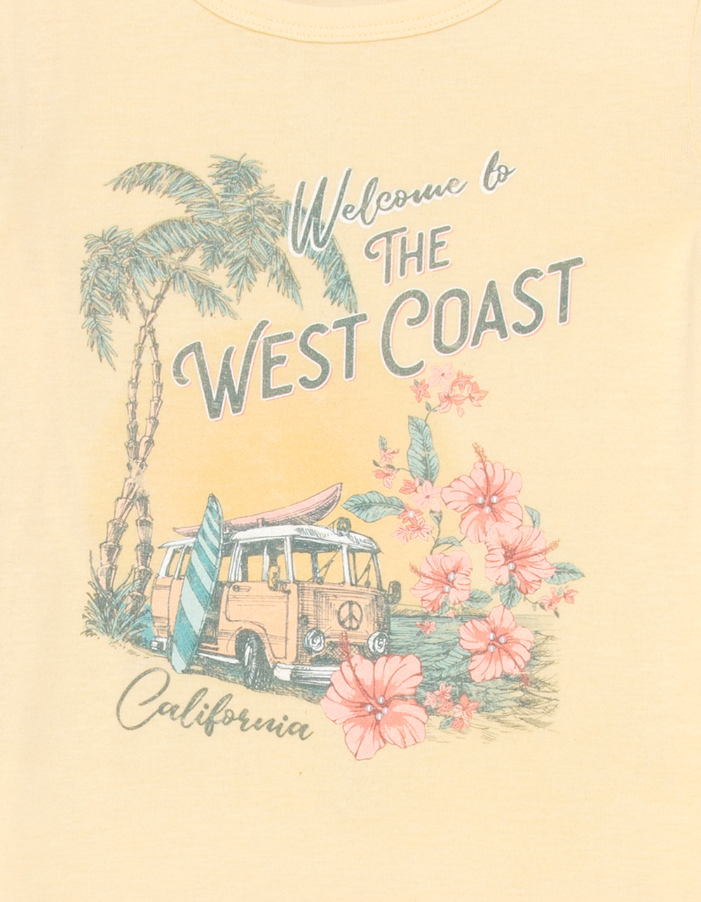 FULL TILT West Coast Car Girls Tee - YELLOW
