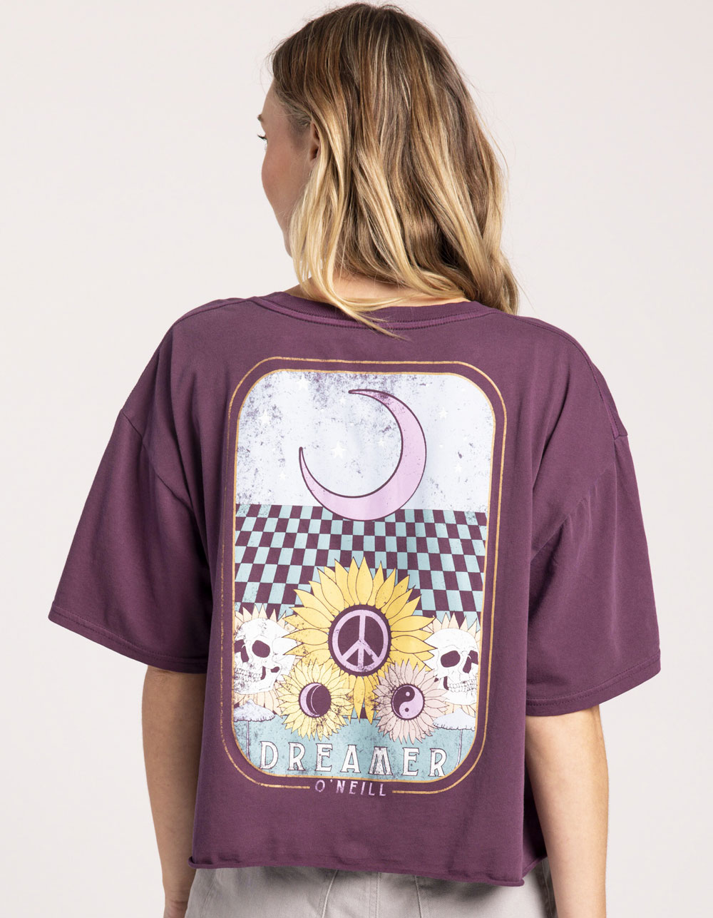 O'NEILL Dreamer Womens Oversized Cropped Tee PLUM Tillys