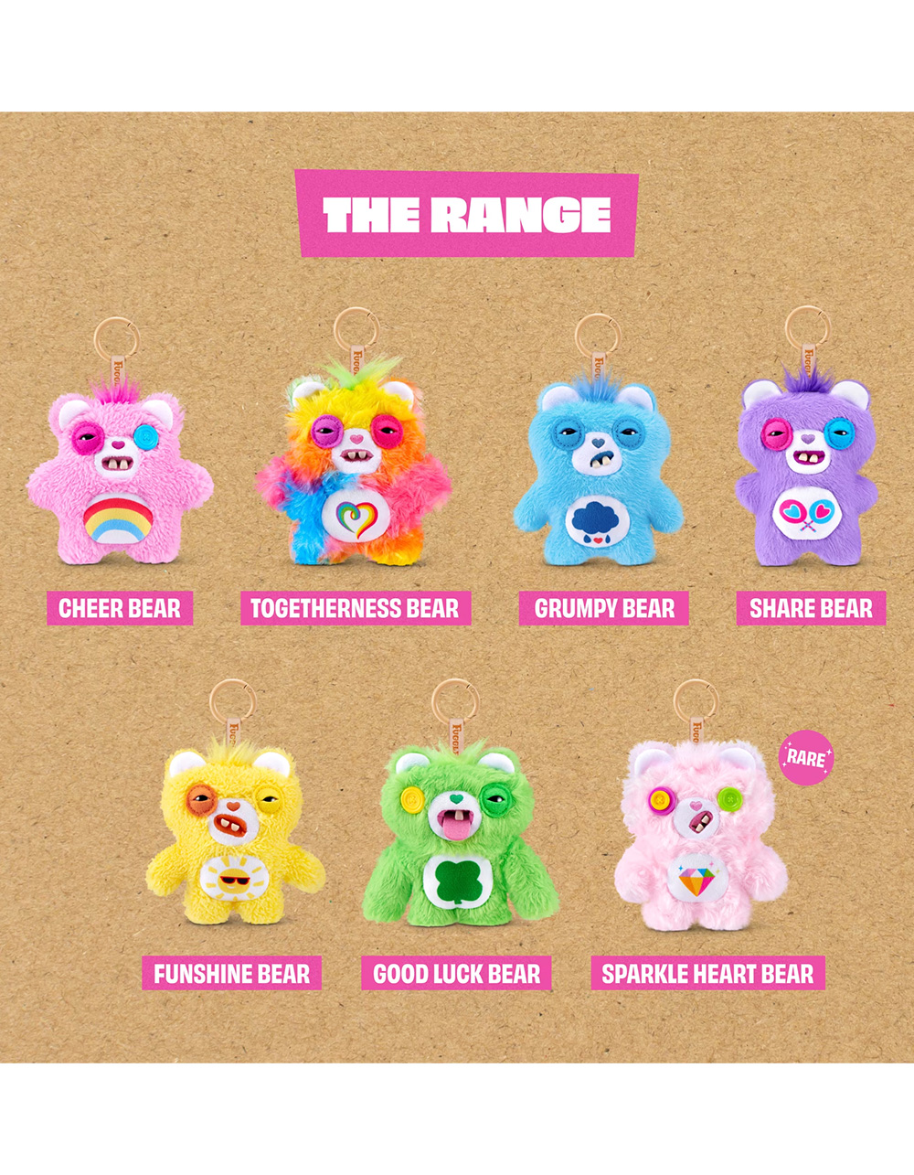 FUGGLER x Care Bears Plush Bag Charm Blind Box - ASST