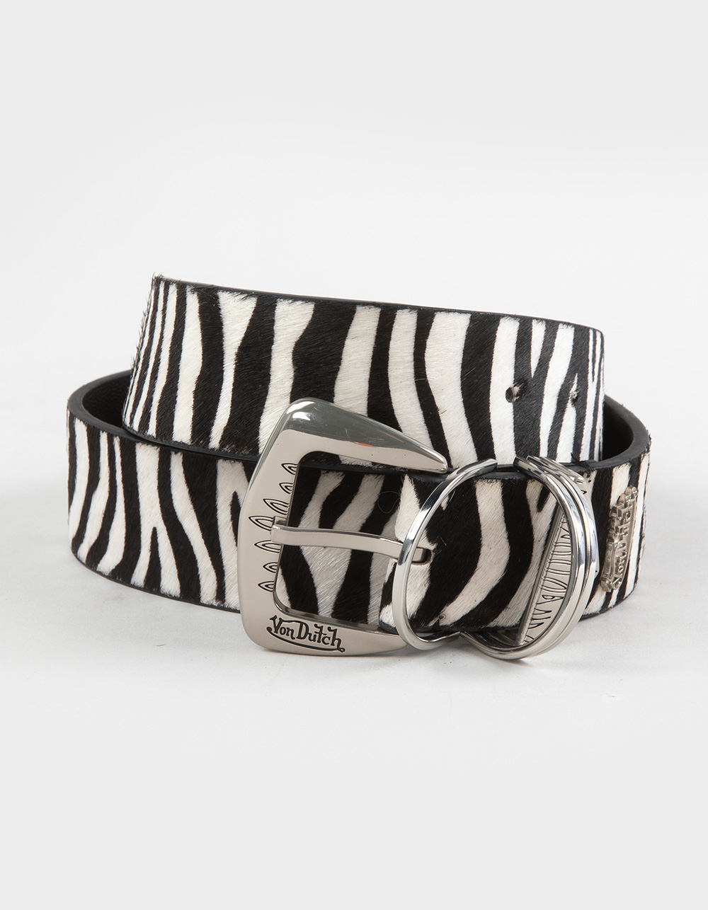 VON DUTCH 38mm Womens Leather Belt - BLK/WHT