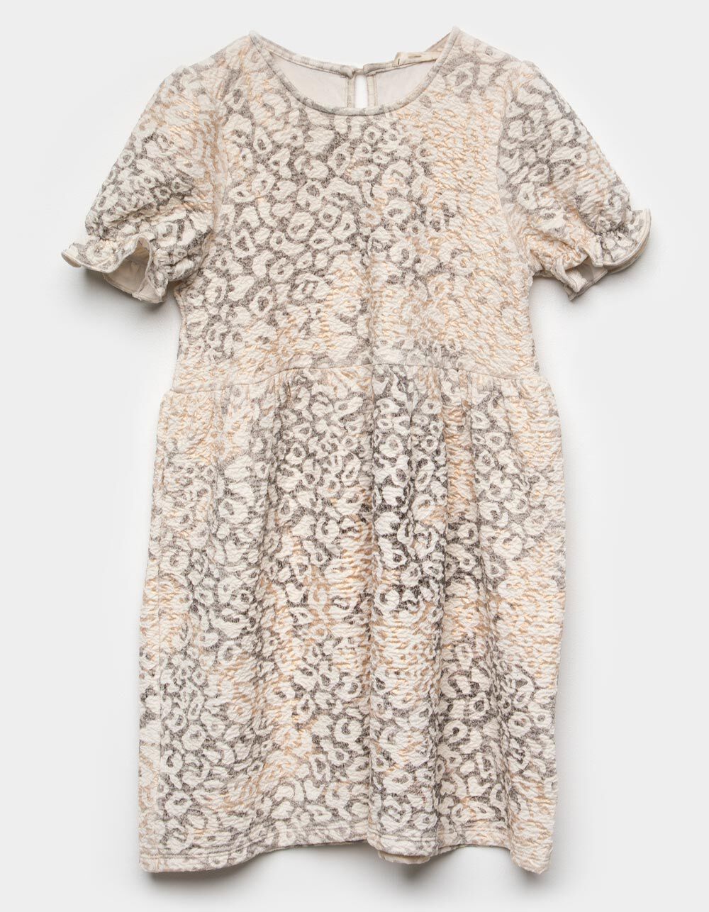 HAYDEN Leopard Puff Sleeve Girls Dress - CREAM COMBO | Tillys