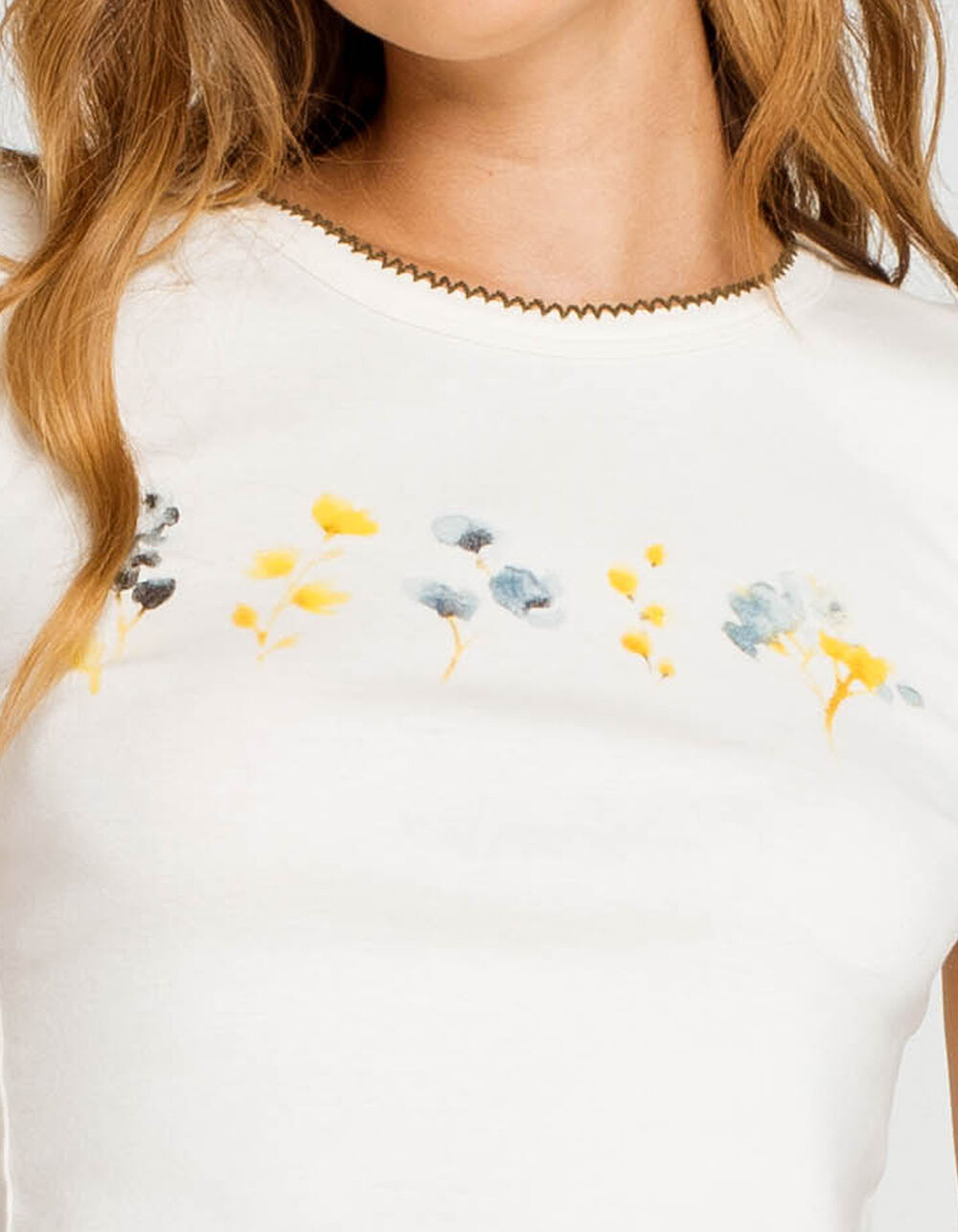 BDG Urban Outfitters Flower Womens Baby Tee - OFF WHITE | Tillys