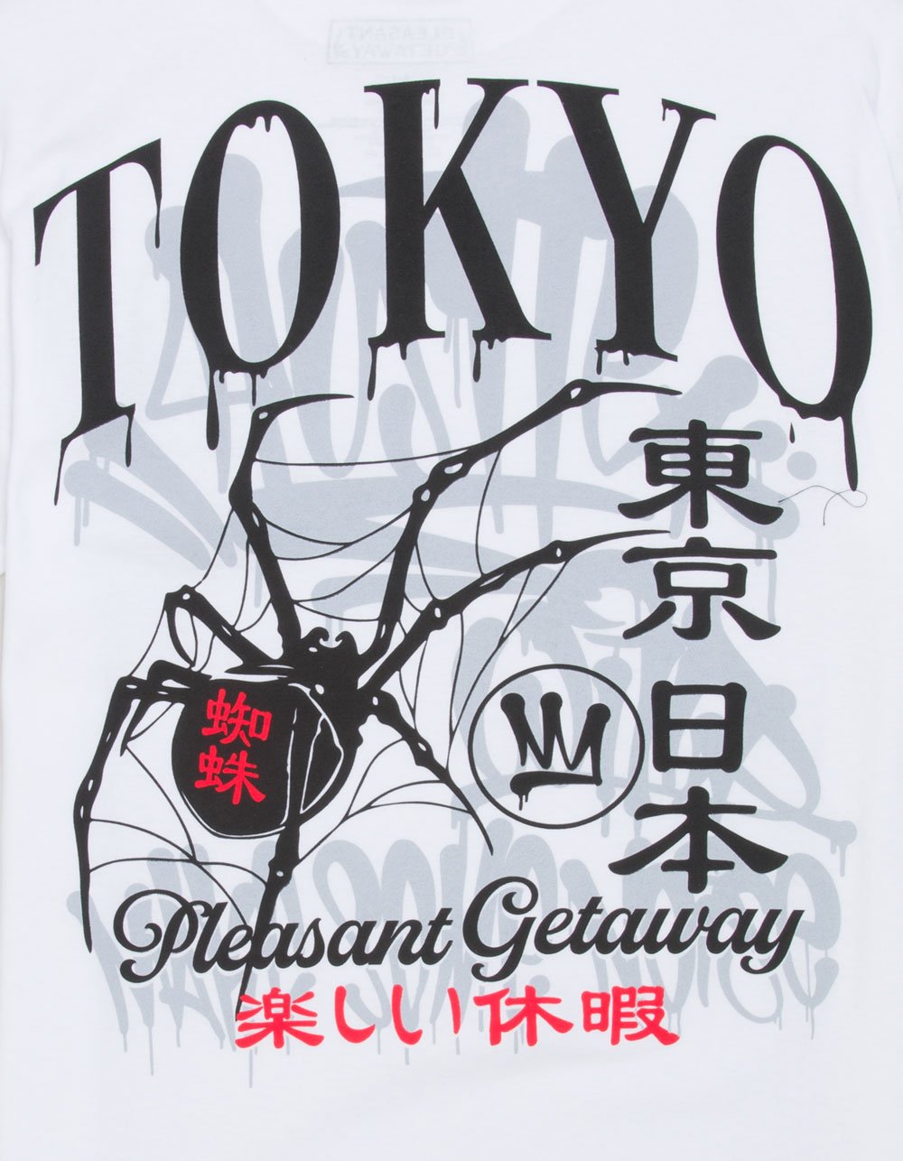 PLEASANT GETAWAY Tokyo Widow Mens Tee - WHITE