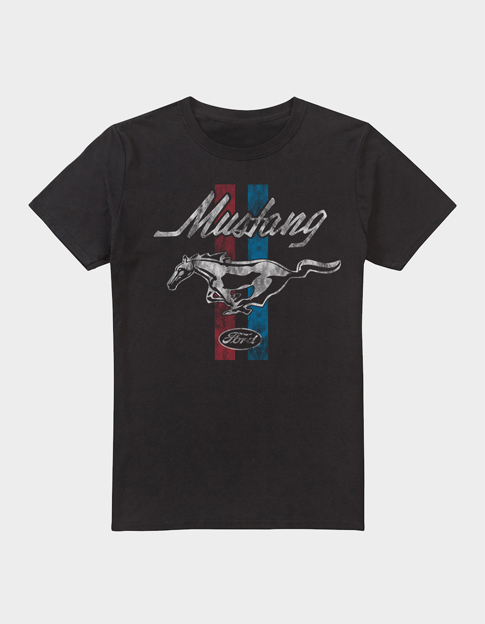 FORD Mustang Stripes Mens Tee - BLACK