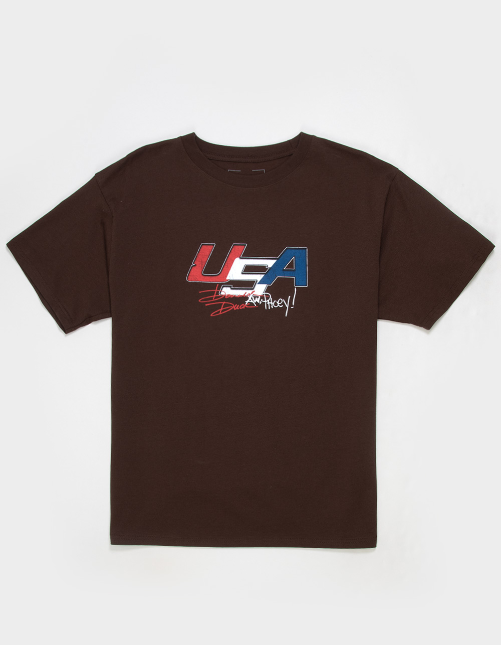DISNEY Donald Duck USA Mens Boxy Tee - BROWN