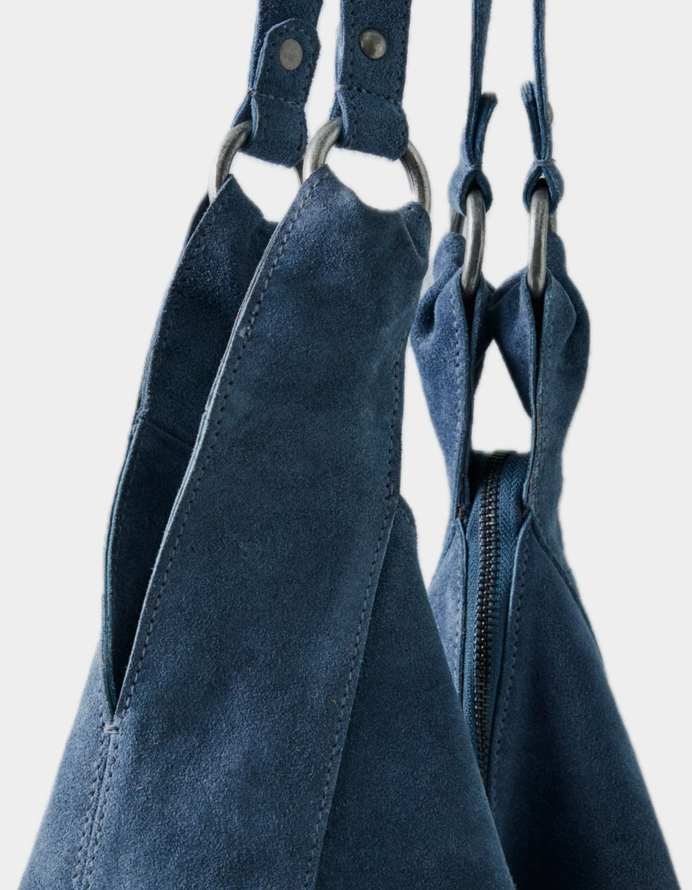FREE PEOPLE Roma Suede Tote Bag - SLATE BLUE